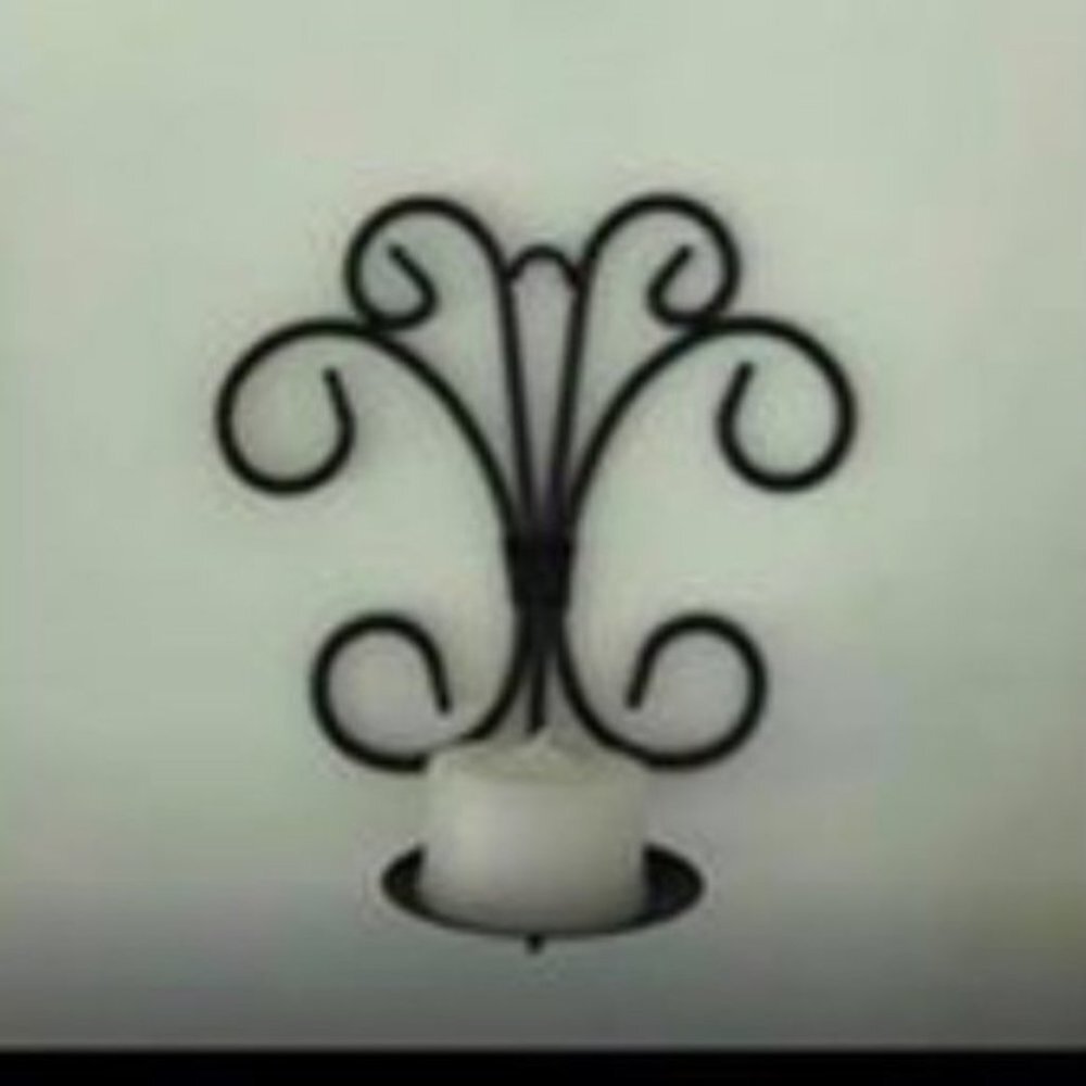 Metal Wall sconces with candles • set of 2